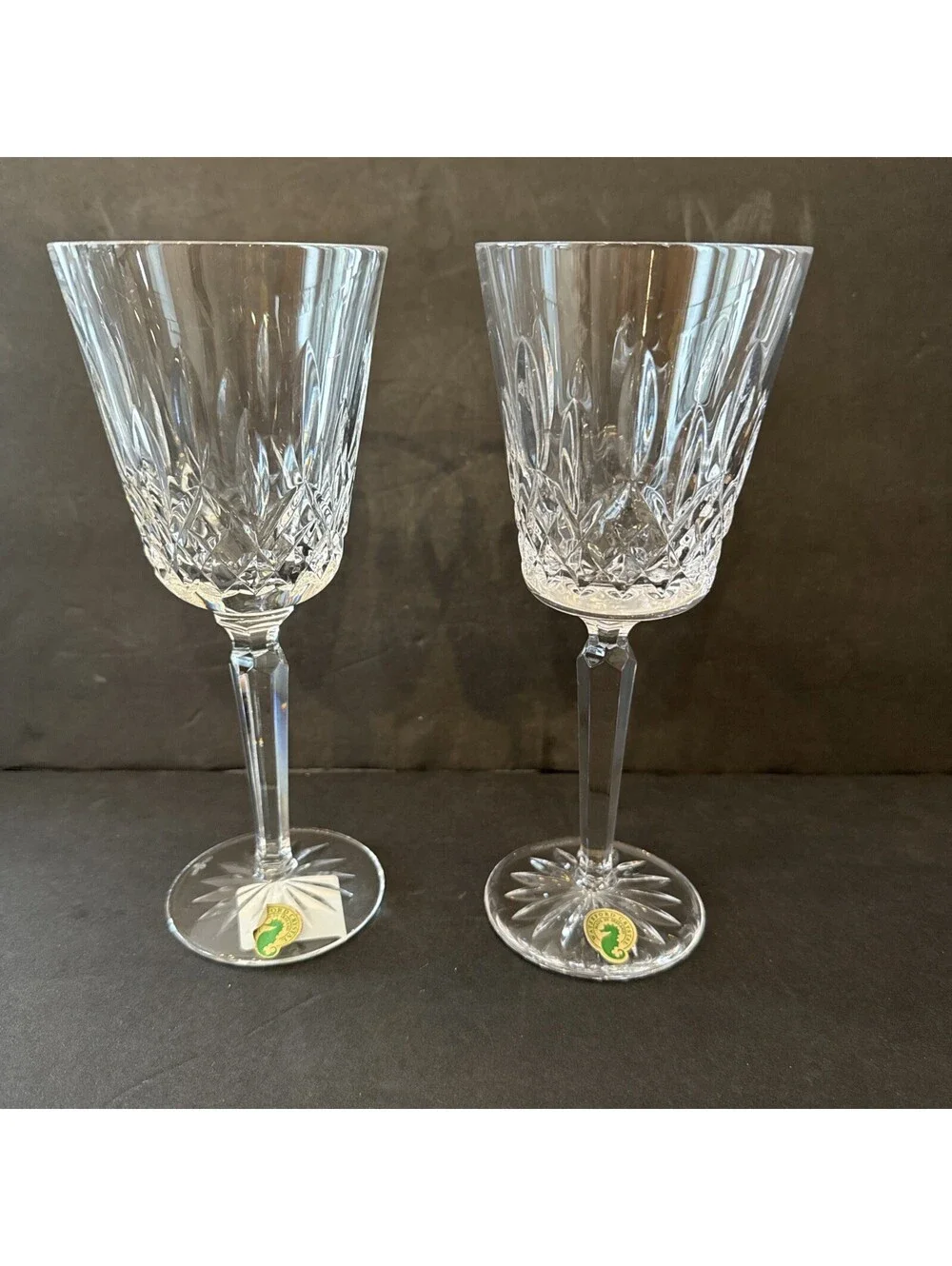 Waterford Crystal Lismore Tall Large Goblet Set of 2  8.25